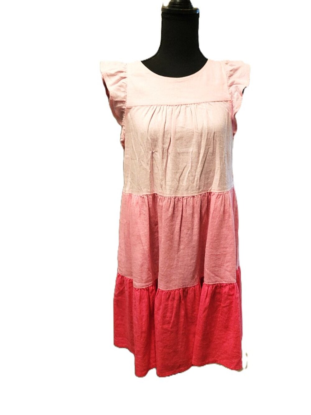 JCrew Factory Pinks Tiered Flutter Dress - 0